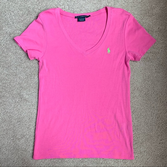 Ralph Lauren Sport Pink V-Neck Tee - Picture 3 of 7